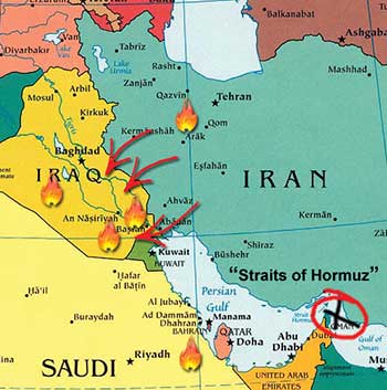 Map Iraq and Iran